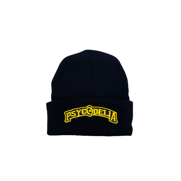 PSYCODELIA Beanie – Black & Yellow