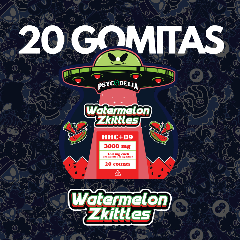 PSYCODELIA GOMITAS HHC + D9 300mg – WATERMELON ZKITTLES