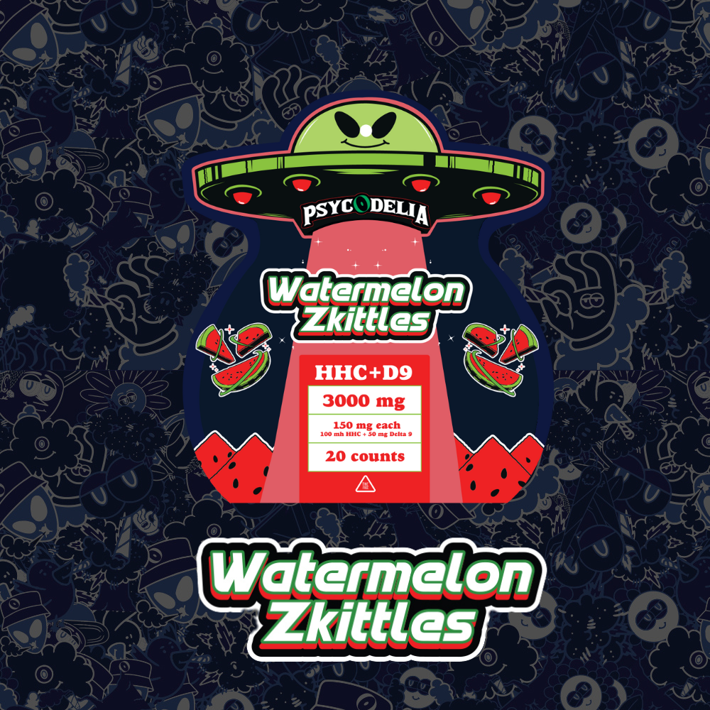 PSYCODELIA GOMITAS HHC + D9 300mg – WATERMELON ZKITTLES