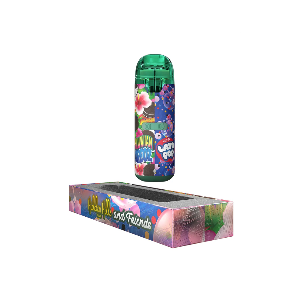 HIDDEN HILLS – DUAL FLAVOR BAR 2G DISPOSABLE (SATIVA/INDICA)  OREZ / LATO POP
