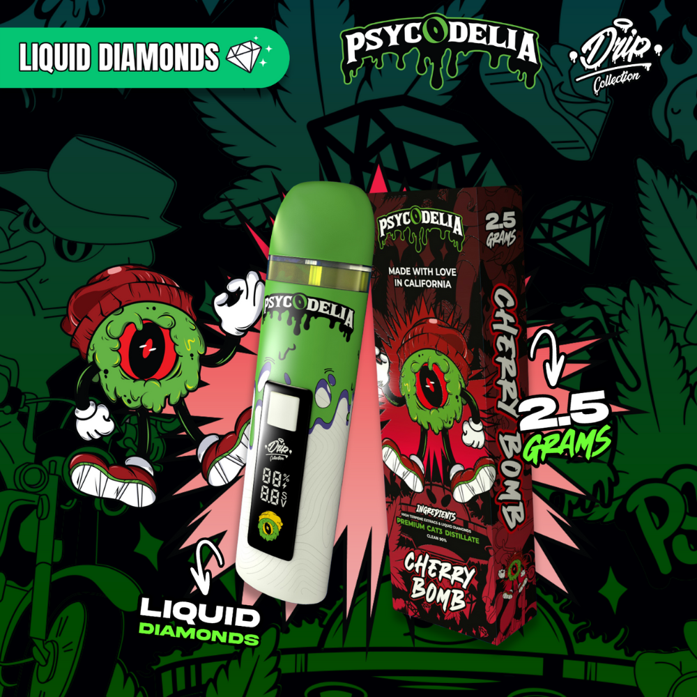 PSYCODELIA Liquid Diamonds + Destilado CAT 3 - Vape Desechable 2.5G