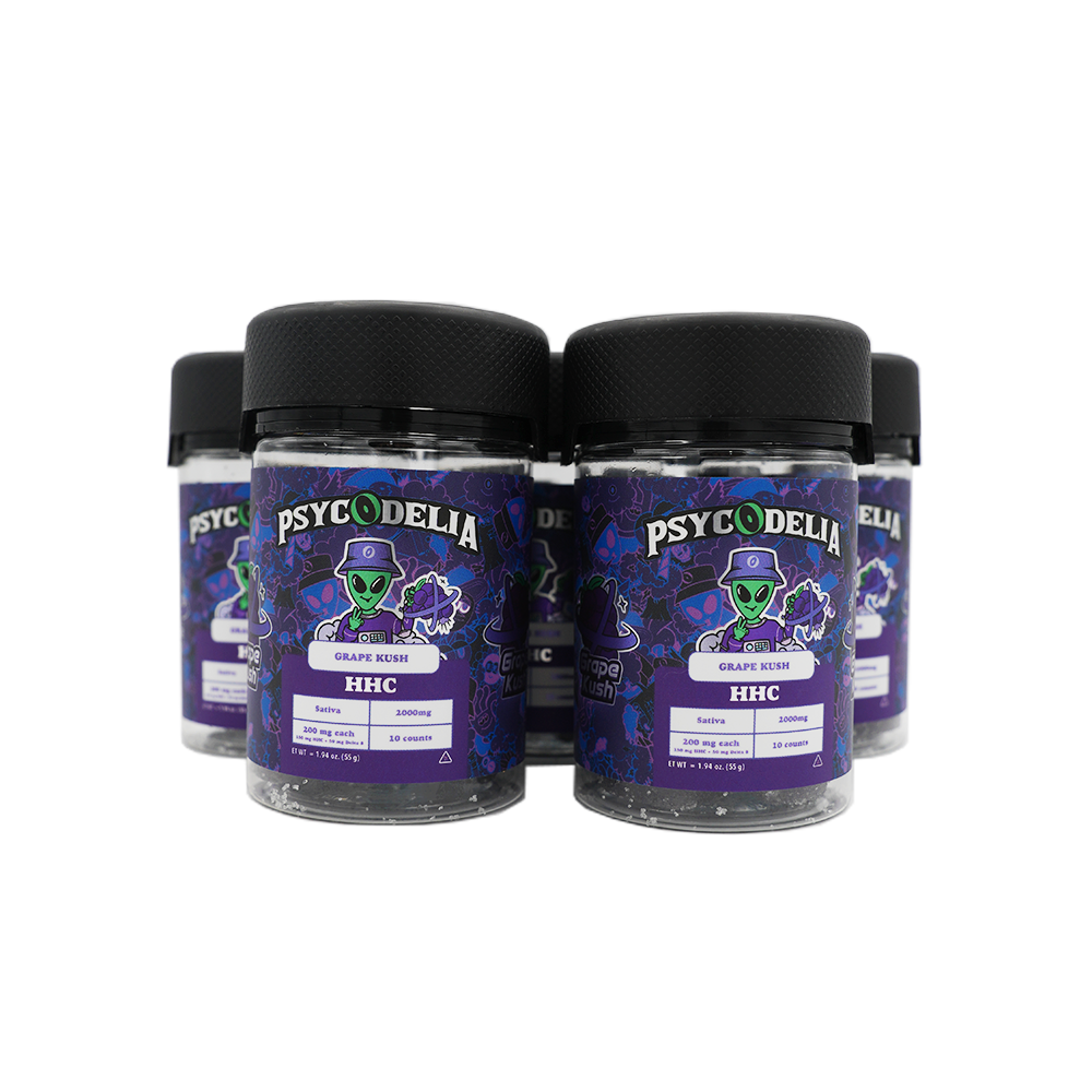 GOMITAS DE HHC + DELTA 8  200MG - GRAPE KUSH 10 PACK